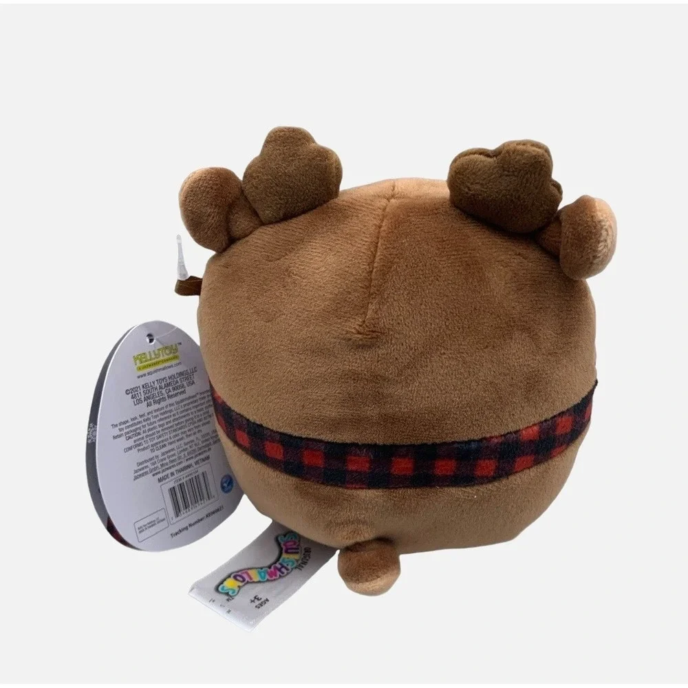 Squishmallows Ruby the Reindeer 5 Inch Christmas Plush‎ Buffalo Plaid Scarf NWT